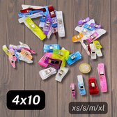 40st Wonder Clips in verschillende maten: 10 stuks per maat XS-L-XL-XXL