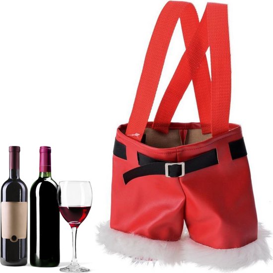 Kerst Wijnfleshouder - Flessentas - Flessendrager - Wijntas - Kerstdecoratie - Kerstbroek