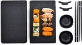 MikaMax Sushi set for two - Voor 2 personen - Incl. sushi stokjes & borden - Geniet van authentieke sushi-ervaring - Zwart - Sushi accessoires - Sushi servies - Chopsticks - Eetstokjes