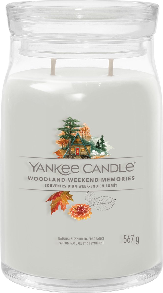 Yankee Candle Woodland Weekend Memories Large Jar Geurkaars - 90 branduren - twee lonten Grijs