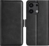 Xiaomi Redmi Note 13 4G Hoesje - MobyDefend Luxe Wallet Book Case (Sluiting Zijkant) - Zwart - GSM Hoesje - Telefoonhoesje Geschikt Voor Xiaomi Redmi Note 13 4G