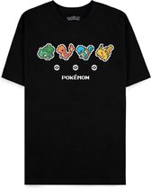 Tshirt Pokémon Homme -M- Starters Zwart