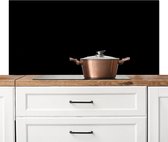 Spatscherm keuken 120x60 cm - Kookplaat achterwand zwart - Zwarte muurbeschermer hittebestendig - Spatwand fornuis - Hoogwaardig aluminium - Aanrecht decoratie - Keukenaccessoires