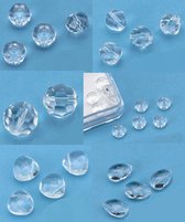 Set de Perles à facettes - Différentes tailles - Transparent