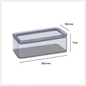 5Five Voorraadpot - keuken/voedsel - kunststof - 1000 ml - luchtdichte deksel - transparant - 20 x 10 x 7 cm