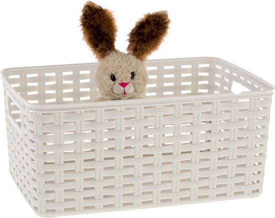Cestino Plastic Forte In Rattan Sintetico Wengé, 22x33x16 Cm, 10 Litri, Con Maniglie, Per Interni Ed Esterni - 4
