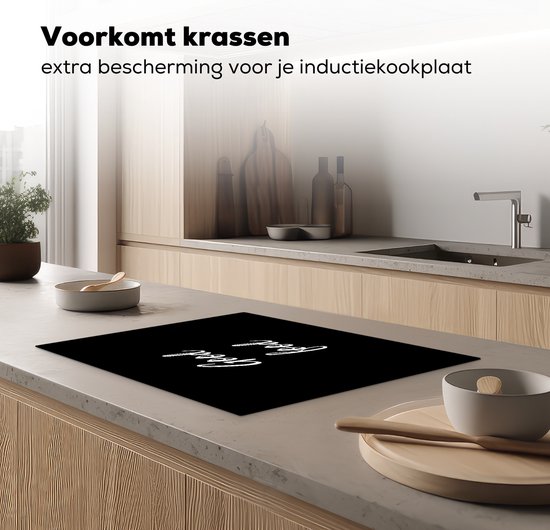 KitchenYeah® Inductie beschermer 71x52.5 cm - Quotes - Eten - Spreuken - Good food - Kookplaataccessoires - Afdekplaat voor kookplaat - Inductiebeschermer - Inductiemat - Inductieplaat mat