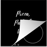 KitchenYeah® Inductie beschermer 58x59 cm - Quotes - Spreuken - Wine lover - Pizza, Pasta & Wine - Kookplaataccessoires - Afdekplaat voor kookplaat - Inductiebeschermer - Inductiemat - Inductieplaat mat