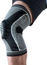 Kniebrace PtFysio - Knie Versterking - Orthopedische kniebrace voor kruisband - Knieband voor meniscus - Kniebeschermer - Knie brace patella silicone padding - Collateraal band versteviger - Compressie kniebandage blessure - L Zwart 2 Stuks