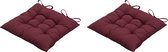 Madison - Zitkussen - Panama bordeaux - 46x46 - Rood - 2 Stuks