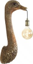 LM-Collection Struisvogel Wandlamp - 25x19x72cm - E27 - antiek Brons - Kunststof - muurlamp slaapkamer, muurlamp woonkamer, muurlamp binnen, wandlamp badkamer, wandlamp binnen woonkamer, wandlamp binnen, wandlampen