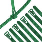 Quality Energies - Tie wraps - Kabel organizer - Tyraps - Kabelbinders - Hersluitbaar - Garden - Tuin - 150X4MM - Groen - Zak 500 stuks.