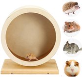 Racewiel voor hamsters van hout - Stil en trainingswiel voor knaagdieren