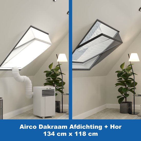 Airco dakraam afdichtkit 134×118 cm met hor, geschikt voor Velux UK06, Fakro Maatcode 18, slangafsluiting