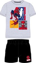 Marvel Spiderman 2-delige Katoenen pyjamaset-Grijs/Zwart-Maat 104