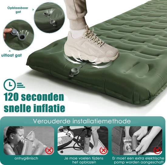 CALIYO Slaapmat, Camping Outdoor Slaapmatten, Slijtvast/Waterafstotend/Scheurbestendig-Draagvermogen 280KG van CALIYO — afbeelding 4