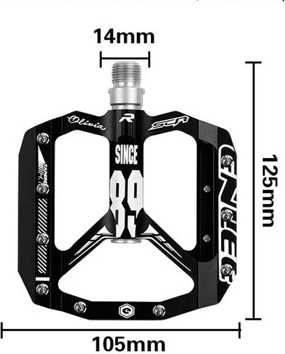 Hbs Pd-001 Aluminium Cnc Mtb Pedalen - All Mountain En Xc - Zwart