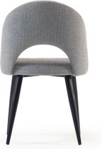Kave Home - Chaise Mael grise avec pieds en acier et finition noire