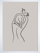 Poster Moderne kunst No. 22 - Vintage Poster - Line Art - Minimalistische kunst - A2 Formaat (42 x 60 cm)