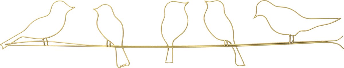 Art for the Home Metal Art Vogels op draad goud 60x12,5cm