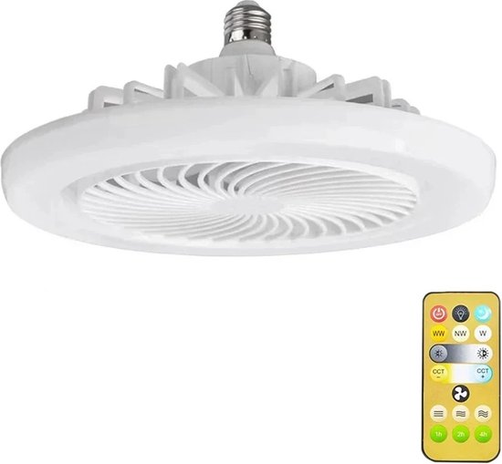 Multis Plafondventilator met Verlichting - Ventilator - Dimbaar - Afstandsbediening - Slaapkamer - Huiskamer - 30W - Wit