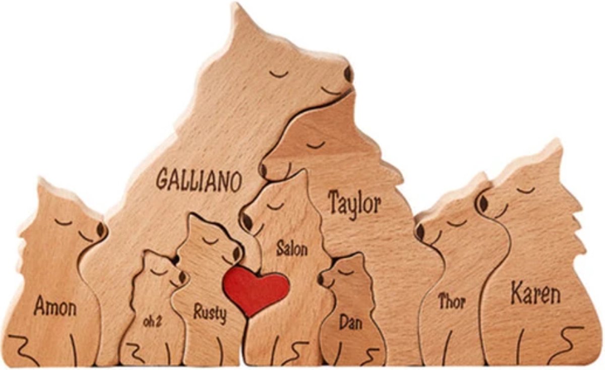 Goedkoopste Gepersonaliseerde wolven roedel - 9 wolven - geboorte - kraam cadeau - puzzel - honden familie