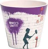 Quy Cup - 90ml Ecologische Espresso Reisbeker - De originele Banksy's Graffiti "Hammer Boy" 7x7x7cm