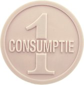 CombiCraft consumptiemunt met opdruk 1-consumptie 1000 stuks - Beige