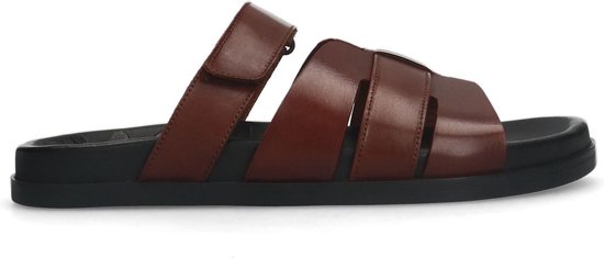 Sacha - Heren - Cognac sandalen met klittenband - Maat 40