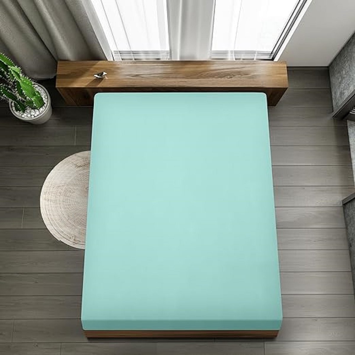 hoeslaken, 100% katoen, Cotton Soft - Anti-allergie \ Bijzonder ademend, resistent, huidvriendelijk,90 x 200 cm