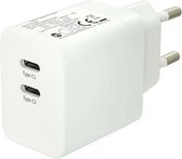Chargeur ultra Fast 35 W - Dual port USB-C - 50 % en 30 min - 3,0 PPS - Samsung - Apple