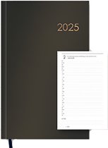 MGPcards - Agenda 2025 - Dagoverzicht - 1 dag op 1 pagina - Zwart - A5 - 14,8 x 21 cm