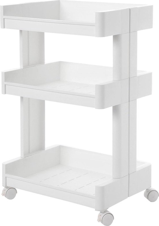 Rollbarer Aufbewahrungswagen 3-stöckig - Mobiles Regal Für Bad & Küche