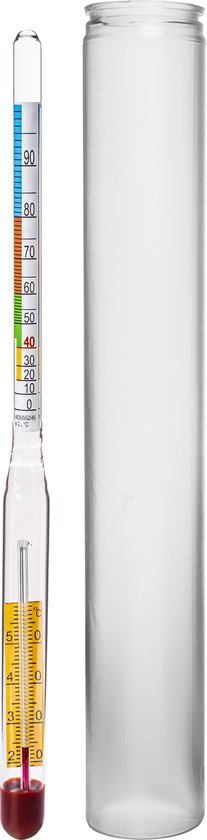 Puurmaken Alcoholmeter met thermometer inclusief Nederlandse handleiding