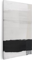 Artaza Canvas Schilderij Zwart Wit Abstract Kunstwerk - 80x120 - Groot - Foto Op Canvas - Canvas Print