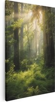 Artaza Canvas Schilderij Bos - 80x120 cm - Groot - Wanddecoratie Natuur - Muurdecoratie Bomen - Schilderijen Op Canvas Landschap