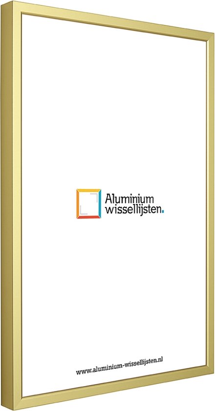 Aluminium Wissellijst 45 x 60 Mat Champagne Goud - Helder Glas - Professional