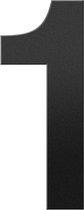 Huisnummer - Zwart - RVS - GPF bouwbeslag - 1 L zwart, 200 mm