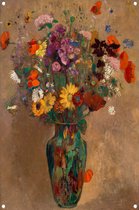 Groot boeket wilde bloemen - Odilon Redon posters - Bloemen poster - Tuinposters Natuur - Schutting decoratie - Tuinschilderijen - Poster tuinposter 40x60 cm