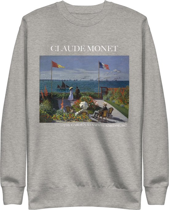 Claude Monet 'De Tuin bij Sainte-Adresse' ("The Garden at Sainte-Adresse") Beroemd Schilderij Sweatshirt | Unisex Premium Sweatshirt | Carbon Grijs | L
