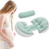 SHOP YOLO-zwangerschapskussens-zijslapers- zwangerschaps ondersteun kussen-verstelbaar bedwigkussen- taille slaapkussen-groen