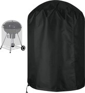 Waterdichte ronde BBQ-hoes rip-proof 420D Oxford-stof anti-UV zwart (Φ58x77cm) met winddichte zijbanden Barbecue