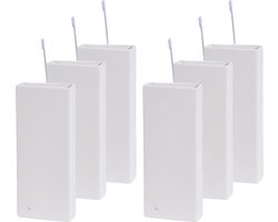 Waterverdamper radiator - Pakket van 6x stuks - wit - 20 cm - dolomiet/aardewerk - luchtbevochtiger - radiator bak