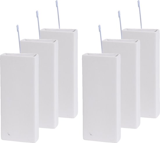 Waterverdamper radiator - Pakket van 6x stuks - wit - 20 cm - dolomiet/aardewerk - luchtbevochtiger - radiator bak