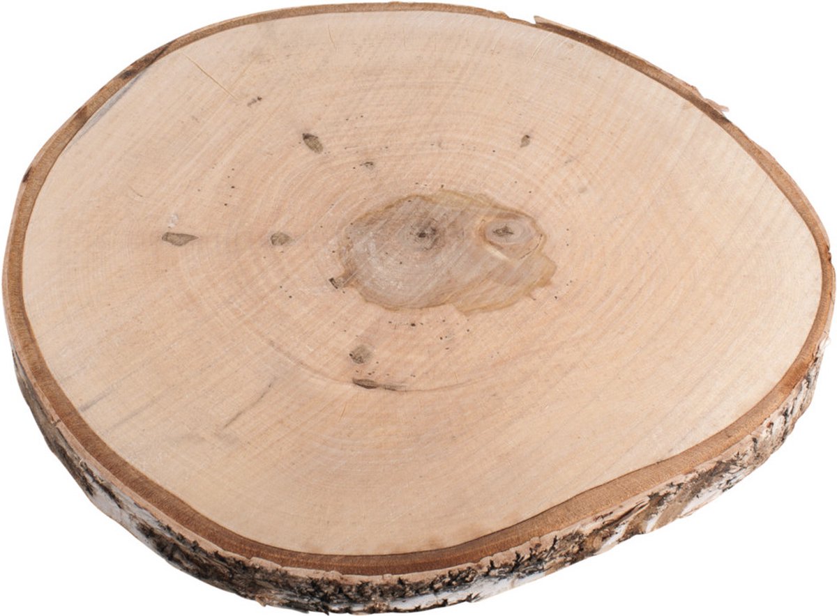 Rayher Decoratie boomschijf met schors - berkenhout - D30 cm - Hobby/knutselen - Kaarsenplateau - rond