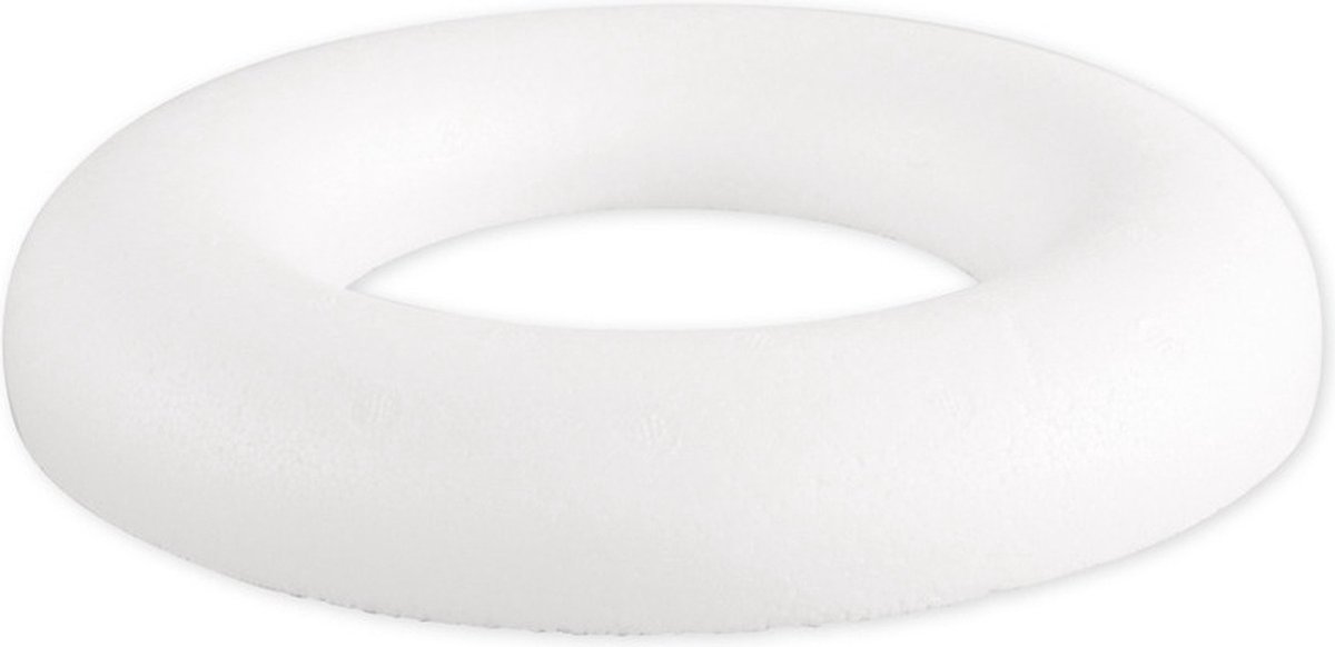 Piepschuim ring/krans - plat - wit - 25 cm - styropor - hobby figuren - DIY - materialen - knutselen