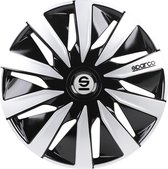 Sparco Wieldoppen Lazio - 16 inch - Zwart/Zilver