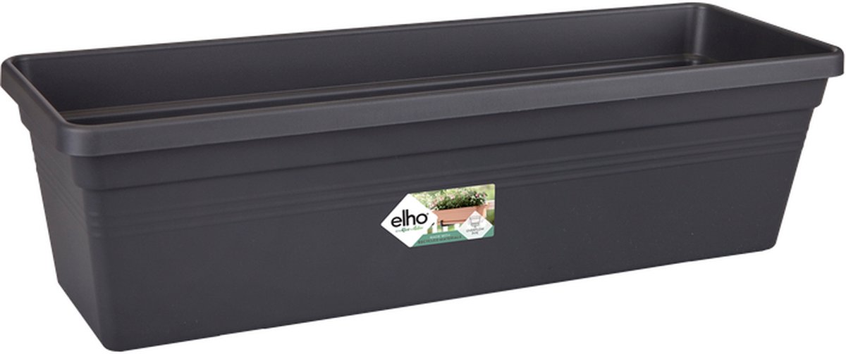 Elho Green Basics Balkonbak 60 - Plantenbak voor Balkon Buiten - Ø 58.3 x H 14.0 cm - Living black