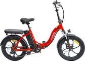 Fafrees F20 Elektrische Fiets 20 Inch Vouwframe E-bike 7 versnellingen met afneembare 15AH Lithium batterij - Rood