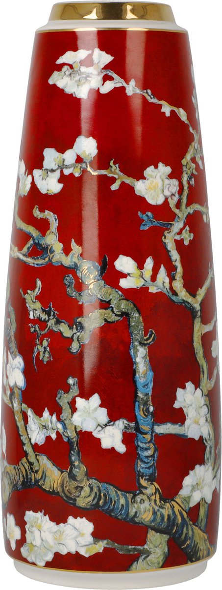 Goebel: Vincent van Gogh Goebel - Vincent van Gogh | Vaas Amandelboom rood 26 | Porselein - 26cm - met echt goud Divers